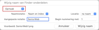 Wijzig naam van Finder-onderdelen